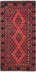 Handmade Afghan Maimana Kilim Hallway Runner | 203 x 99 cm | 6'8" x 3'3" - Najaf Rugs & Textile