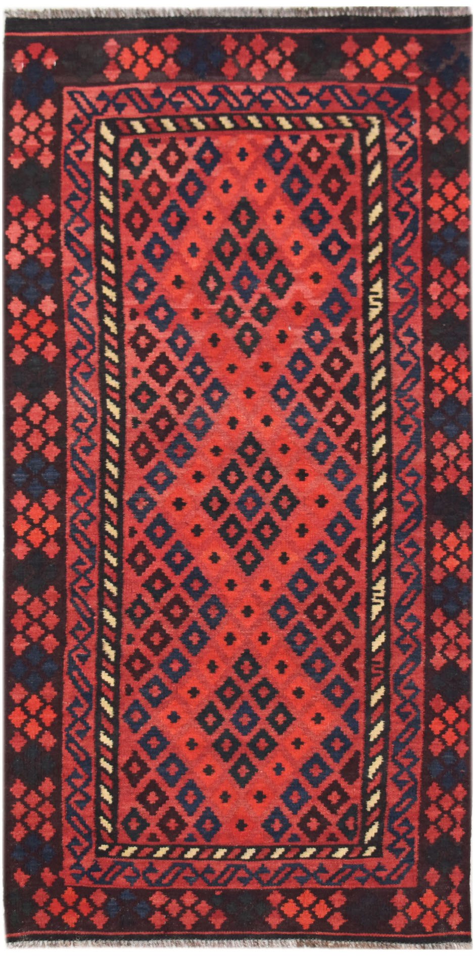 Handmade Afghan Maimana Kilim Hallway Runner | 203 x 99 cm | 6'8" x 3'3" - Najaf Rugs & Textile