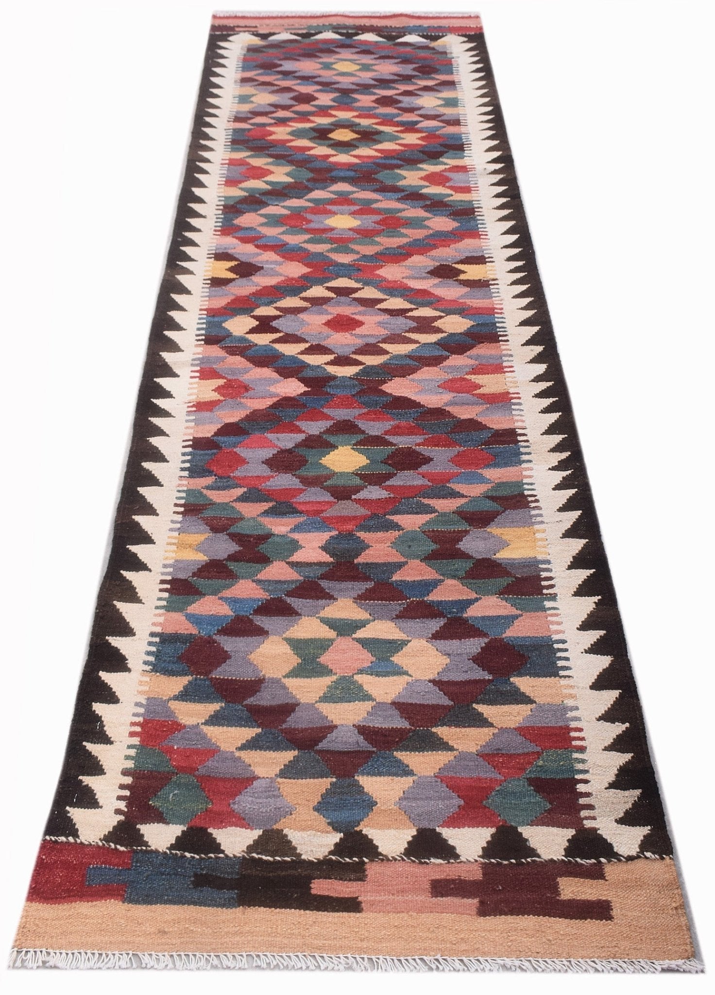 Handmade Afghan Maimana Kilim Hallway Runner | 268 x 81 cm | 8'4" x 2'8" - Najaf Rugs & Textile