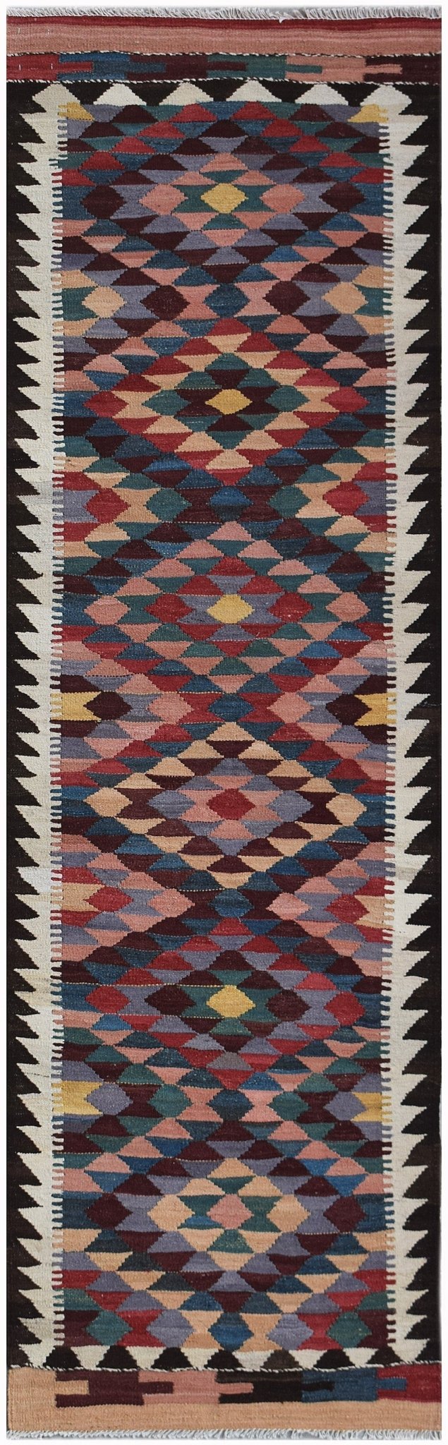 Handmade Afghan Maimana Kilim Hallway Runner | 268 x 81 cm | 8'4" x 2'8" - Najaf Rugs & Textile