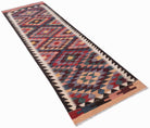 Handmade Afghan Maimana Kilim Hallway Runner | 268 x 81 cm | 8'4" x 2'8" - Najaf Rugs & Textile