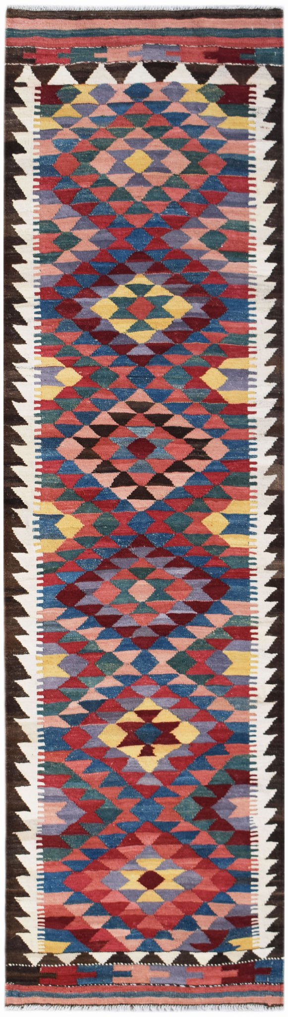 Handmade Afghan Maimana Kilim Hallway Runner | 281 x 82 cm | 9'3" x 2'8" - Najaf Rugs & Textile