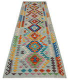 Handmade Afghan Maimana Kilim Hallway Runner | 283 x 79 cm | 9'4" x 2'7" - Najaf Rugs & Textile