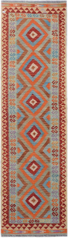 Handmade Afghan Maimana Kilim Hallway Runner | 284 x 81 cm - Najaf Rugs & Textile