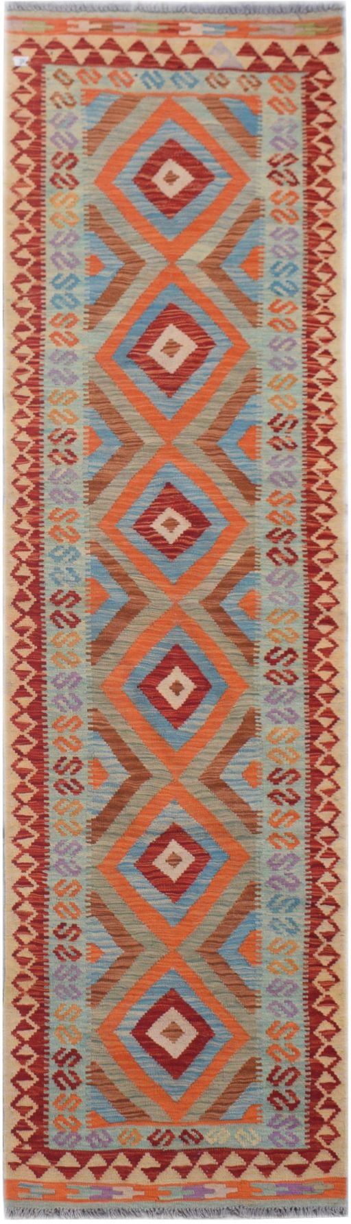 Handmade Afghan Maimana Kilim Hallway Runner | 284 x 81 cm - Najaf Rugs & Textile