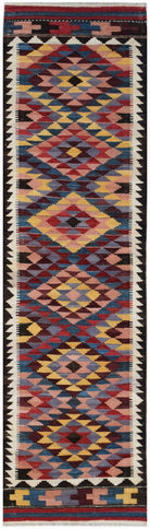 Handmade Afghan Maimana Kilim Hallway Runner | 285 x 81 cm | 9'4" x 2'8" - Najaf Rugs & Textile