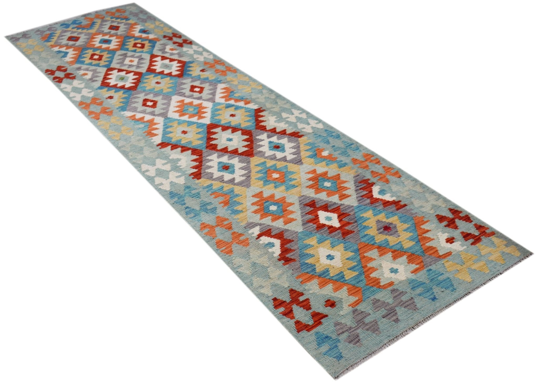 Handmade Afghan Maimana Kilim Hallway Runner | 286 x 80 cm | 9'5" x 2'8" - Najaf Rugs & Textile