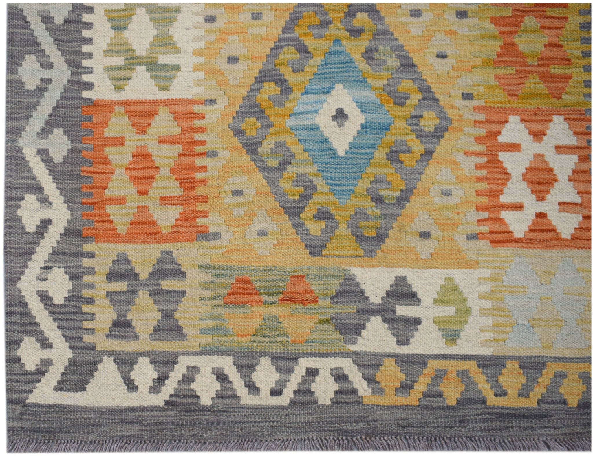 Handmade Afghan Maimana Kilim Hallway Runner | 292 x 105 cm | 9'7" x 3'5" - Najaf Rugs & Textile