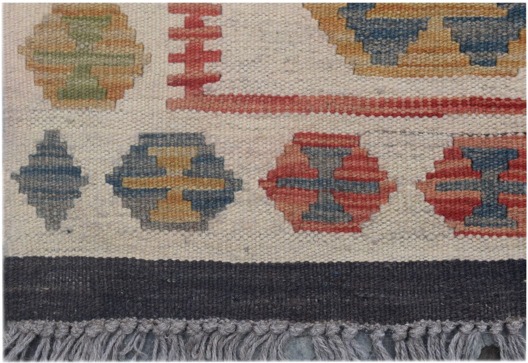 Handmade Afghan Maimana Kilim Hallway Runner | 293 x 86 cm | 9'8" x 2'10" - Najaf Rugs & Textile