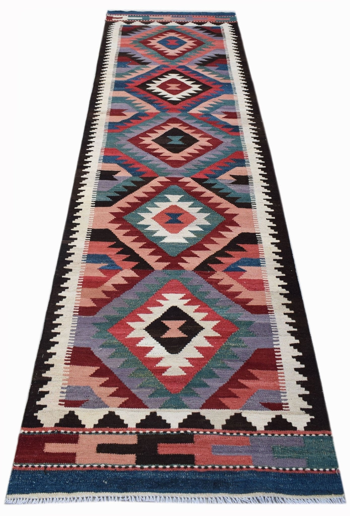 Handmade Afghan Maimana Kilim Hallway Runner | 294 x 86 cm | 9'8" x 2'10" - Najaf Rugs & Textile