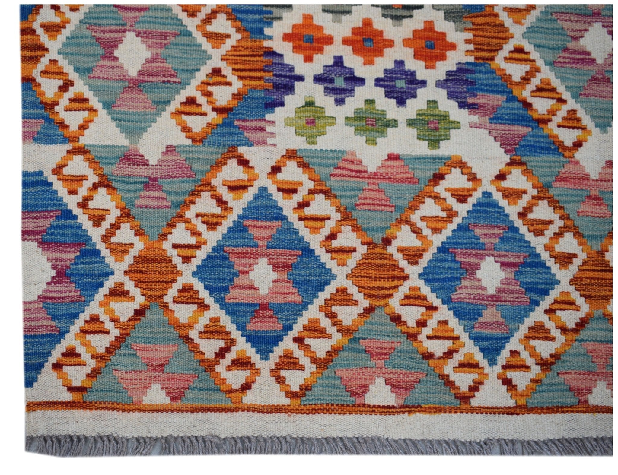 Handmade Afghan Maimana Kilim Hallway Runner | 295 x 80 cm | 9'8" x 2'8" - Najaf Rugs & Textile