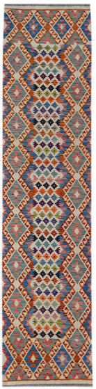 Handmade Afghan Maimana Kilim Hallway Runner | 295 x 80 cm | 9'8" x 2'8" - Najaf Rugs & Textile