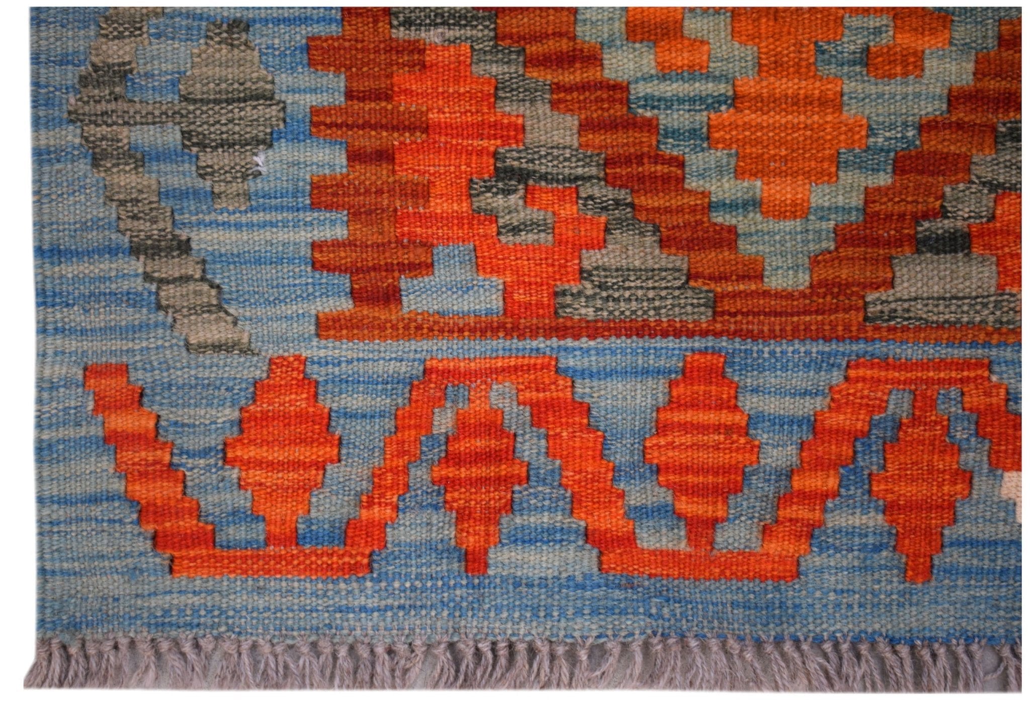 Handmade Afghan Maimana Kilim Hallway Runner | 295 x 89 cm | 9'9" x 2'11" - Najaf Rugs & Textile