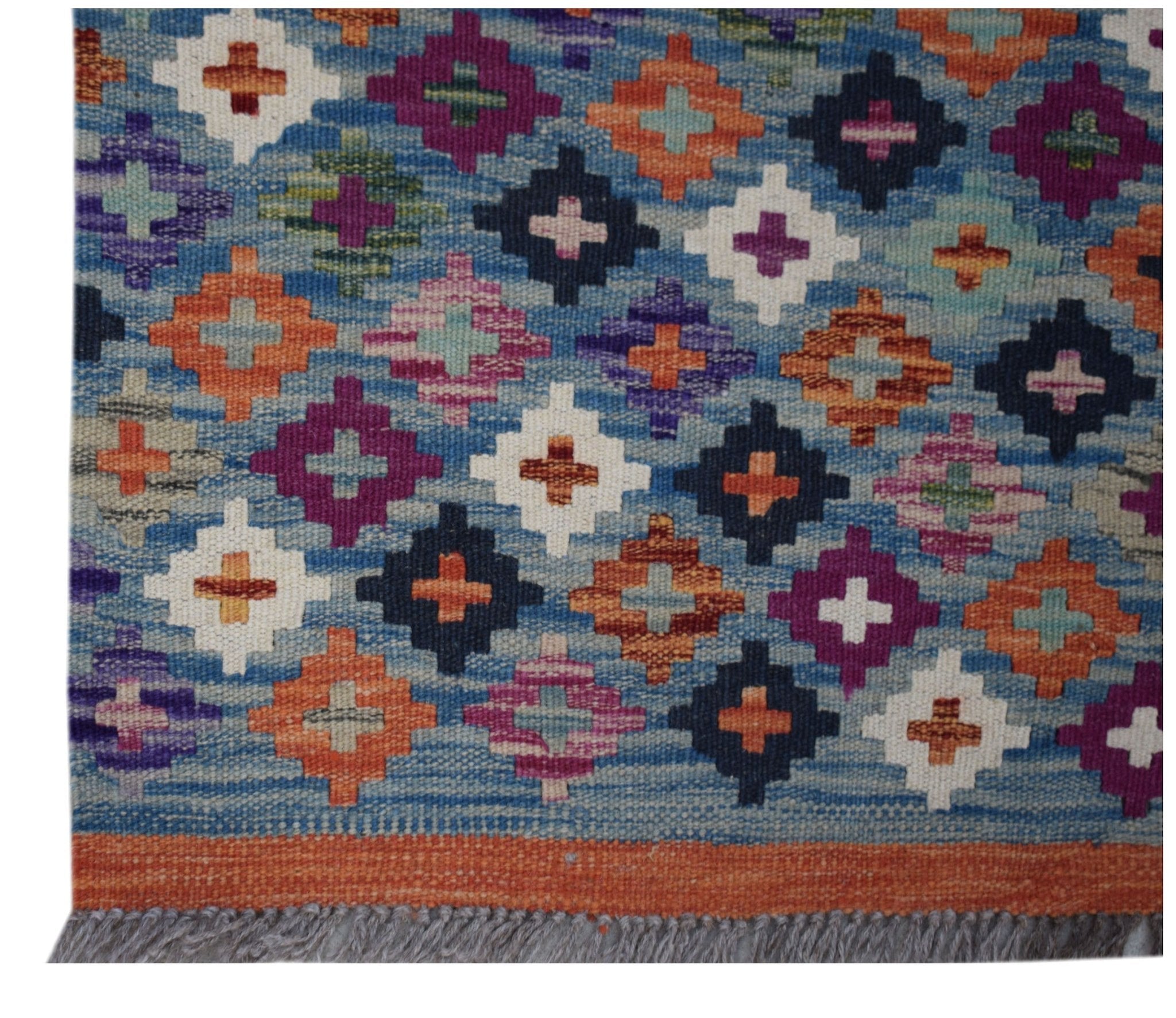 Handmade Afghan Maimana Kilim Hallway Runner | 296 x 78 cm | 9'8" x 2'7" - Najaf Rugs & Textile