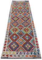 Handmade Afghan Maimana Kilim Hallway Runner | 296 x 91 cm | 9'9" x 3' - Najaf Rugs & Textile