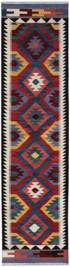 Handmade Afghan Maimana Kilim Hallway Runner | 297 x 79 cm | 9'9" x 2'7" - Najaf Rugs & Textile