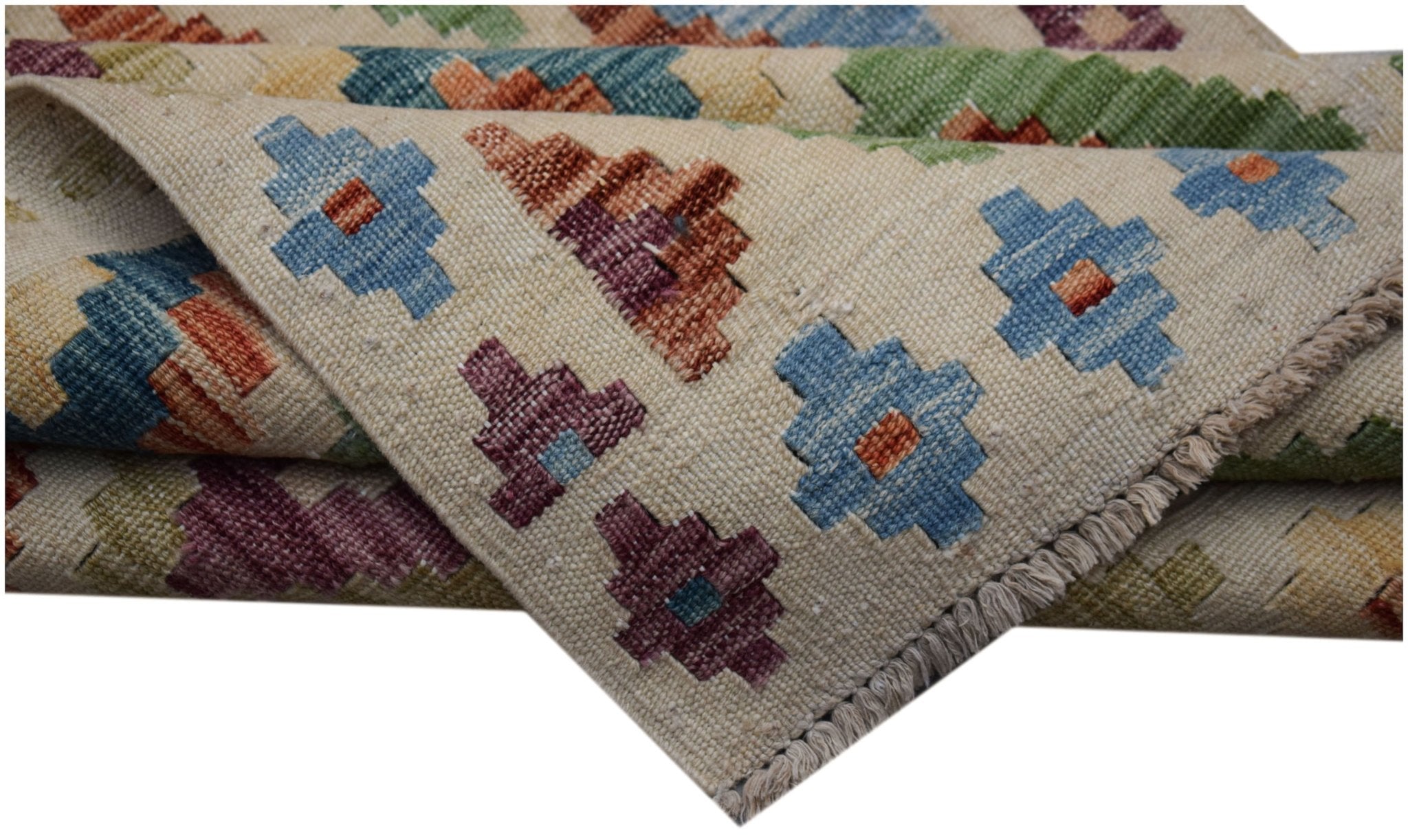 Handmade Afghan Maimana Kilim Hallway Runner | 297 x 81 cm | 9'9" x 2'8" - Najaf Rugs & Textile