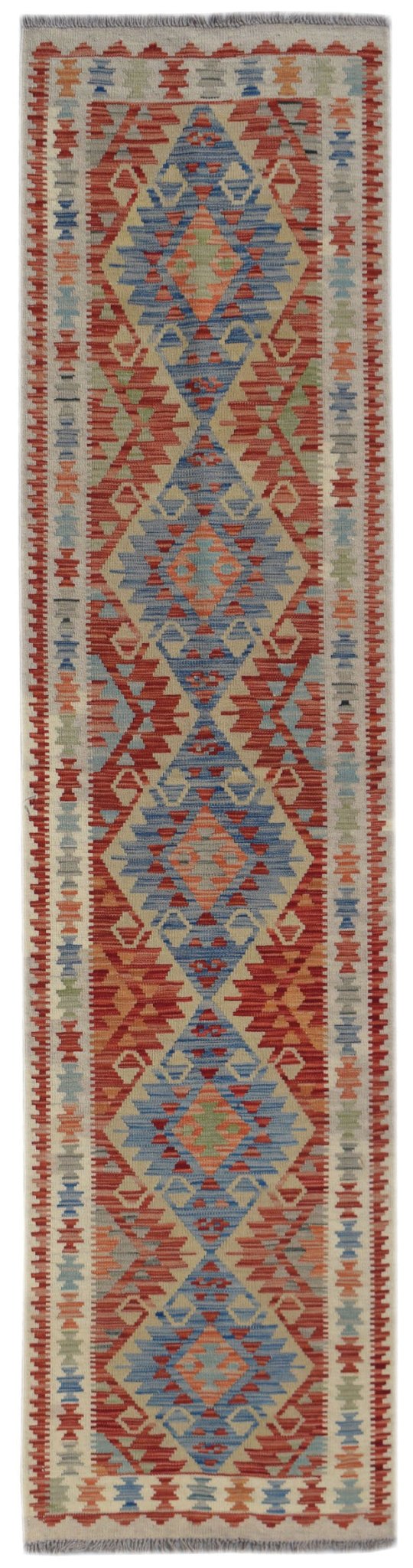 Handmade Afghan Maimana Kilim Hallway Runner | 300 x 78 cm | 9'11" x 2'7" - Najaf Rugs & Textile