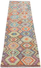 Handmade Afghan Maimana Kilim Hallway Runner | 301 x 82 cm | 9'10" x 2'9" - Najaf Rugs & Textile