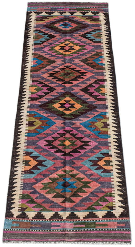 Handmade Afghan Maimana Kilim Hallway Runner | 301 x 86 cm | 9'11" x 2'10" - Najaf Rugs & Textile