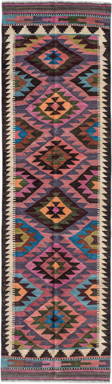 Handmade Afghan Maimana Kilim Hallway Runner | 301 x 86 cm | 9'11" x 2'10" - Najaf Rugs & Textile