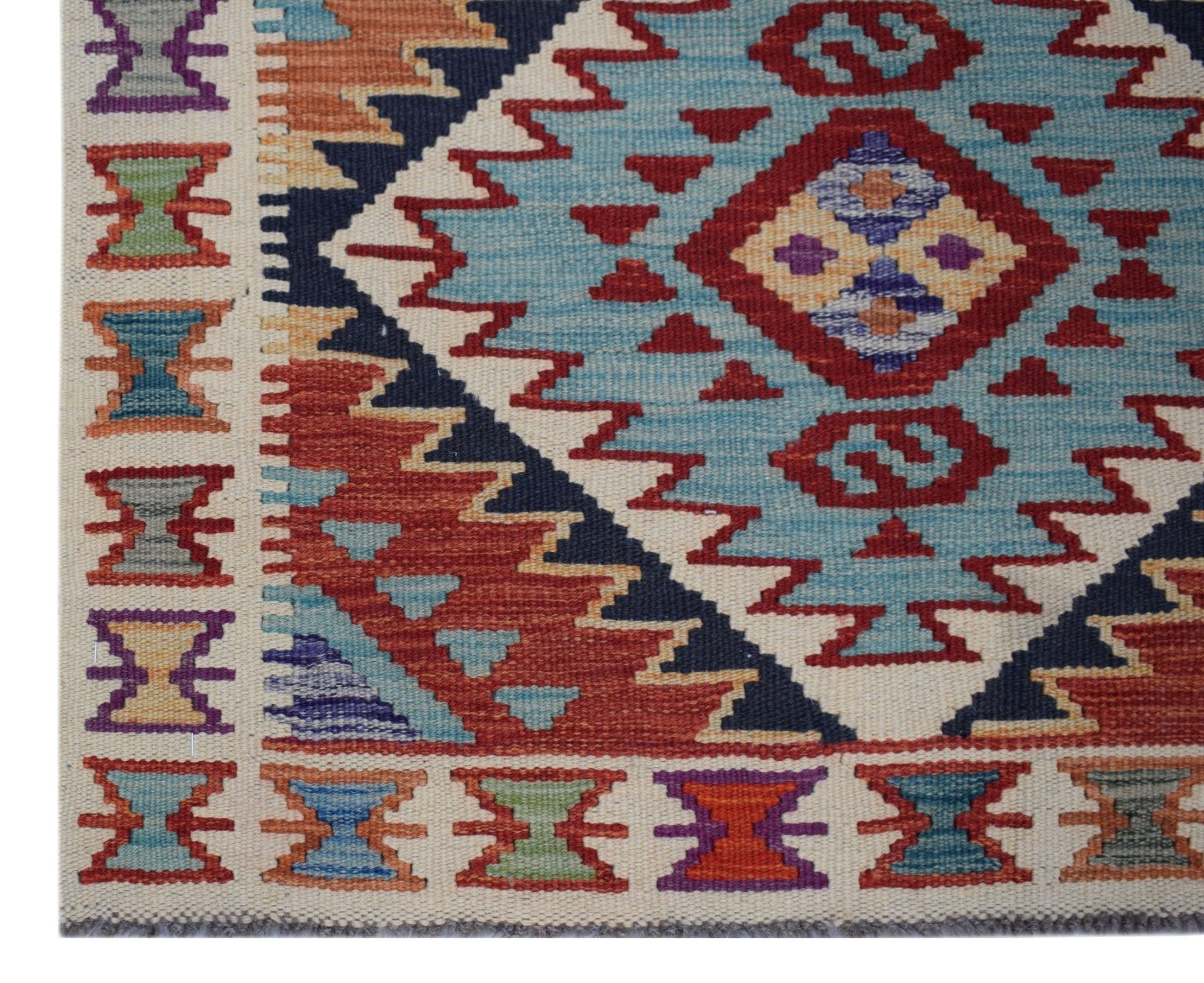 Handmade Afghan Maimana Kilim Hallway Runner | 305 x 83 cm | 10' x 2'9" - Najaf Rugs & Textile