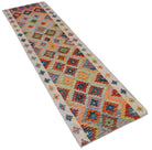 Handmade Afghan Maimana Kilim Hallway Runner | 330 x 81 cm | 10'10" x 2'8" - Najaf Rugs & Textile