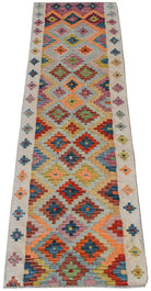 Handmade Afghan Maimana Kilim Hallway Runner | 330 x 81 cm | 10'10" x 2'8" - Najaf Rugs & Textile