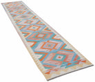 Handmade Afghan Maimana Kilim Hallway Runner | 392 x 84 cm | 12'10" x 2'9" - Najaf Rugs & Textile