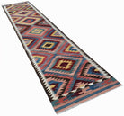 Handmade Afghan Maimana Kilim Hallway Runner | 393 x 85 cm | 12'11" x 2'10" - Najaf Rugs & Textile