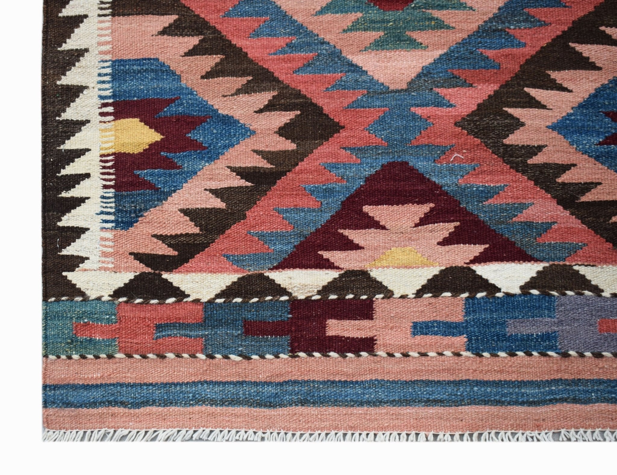 Handmade Afghan Maimana Kilim Hallway Runner | 393 x 85 cm | 12'11" x 2'10" - Najaf Rugs & Textile