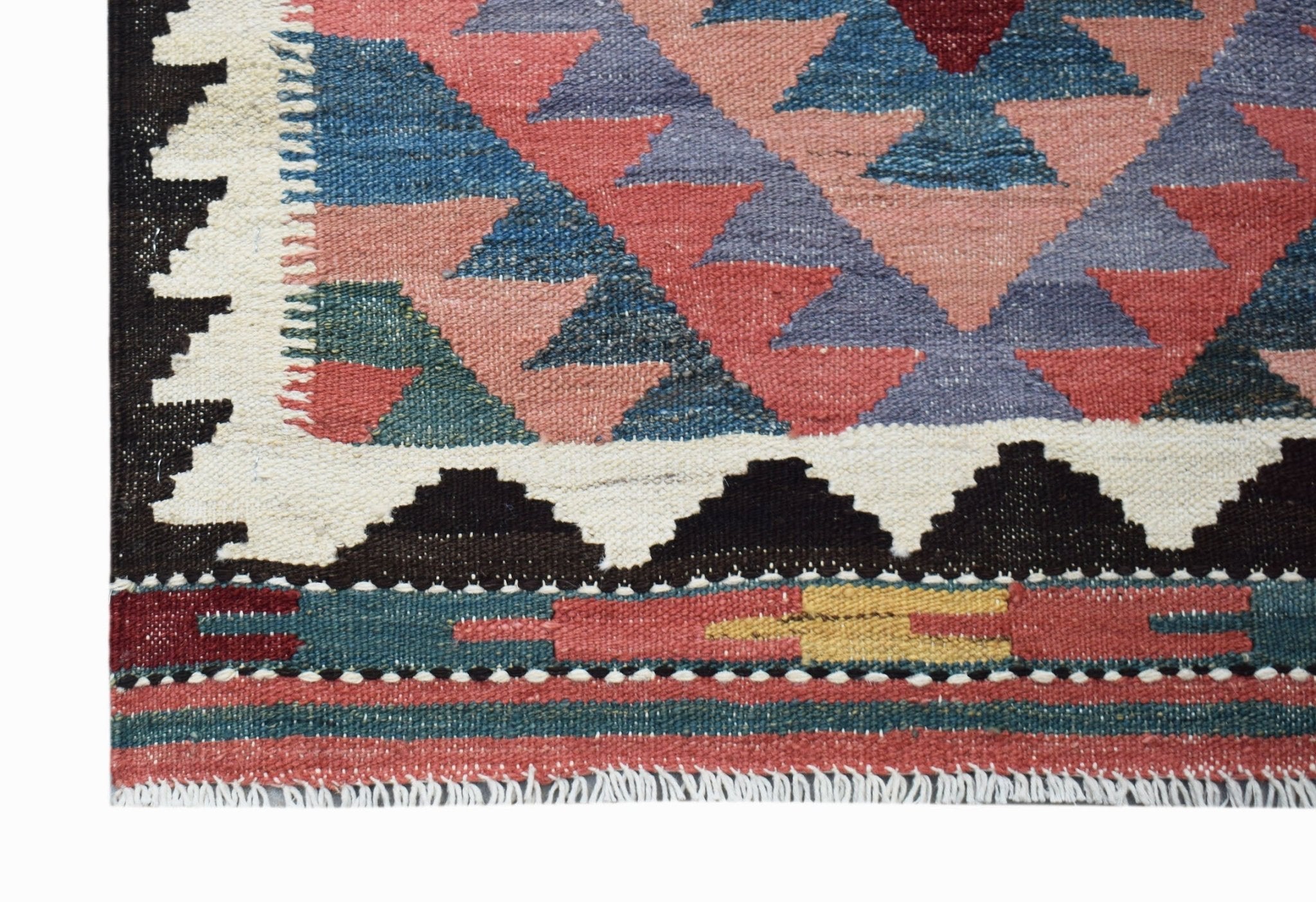 Handmade Afghan Maimana Kilim Hallway Runner | 395 x 80 cm | 13' x 2'8" - Najaf Rugs & Textile