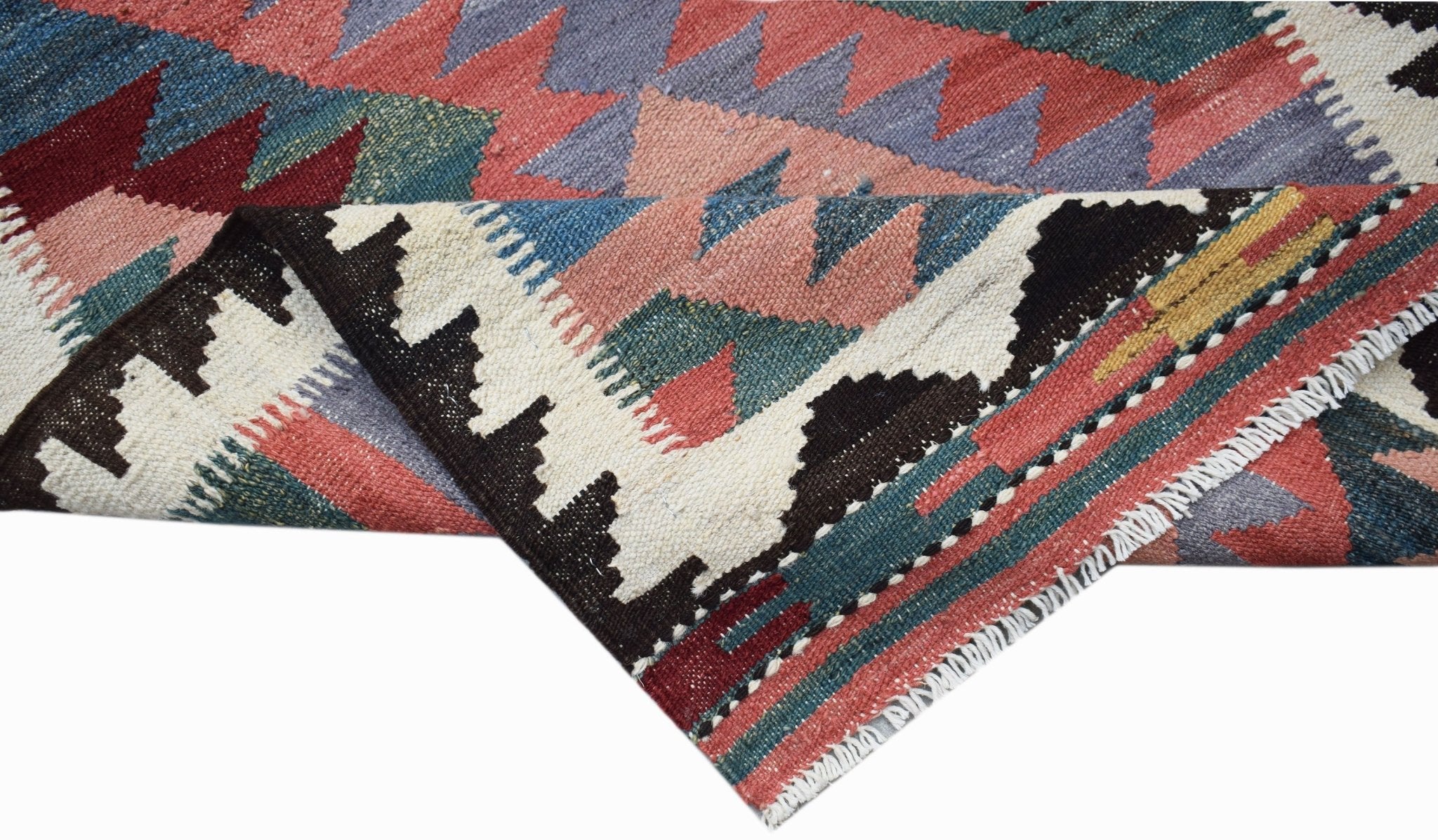 Handmade Afghan Maimana Kilim Hallway Runner | 395 x 80 cm | 13' x 2'8" - Najaf Rugs & Textile