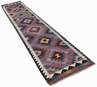 Handmade Afghan Maimana Kilim Hallway Runner | 395 x 80 cm | 13' x 2'8" - Najaf Rugs & Textile