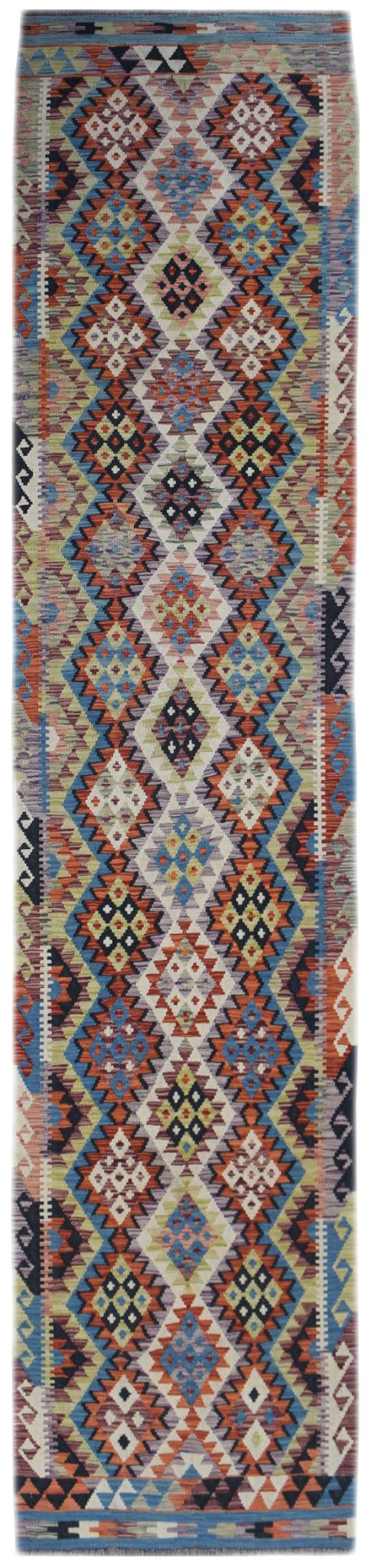 Handmade Afghan Maimana Kilim Hallway Runner | 396 x 90 cm | 13' x 3' - Najaf Rugs & Textile