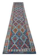 Handmade Afghan Maimana Kilim Hallway Runner | 397 x 78 cm | 13' x 2'7" - Najaf Rugs & Textile