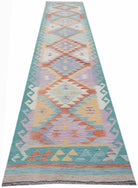 Handmade Afghan Maimana Kilim Hallway Runner | 434 x 96 cm | 14'3" x 3'2" - Najaf Rugs & Textile