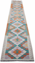 Handmade Afghan Maimana Kilim Hallway Runner | 482 x 79 cm | 15'10" x 2'7" - Najaf Rugs & Textile