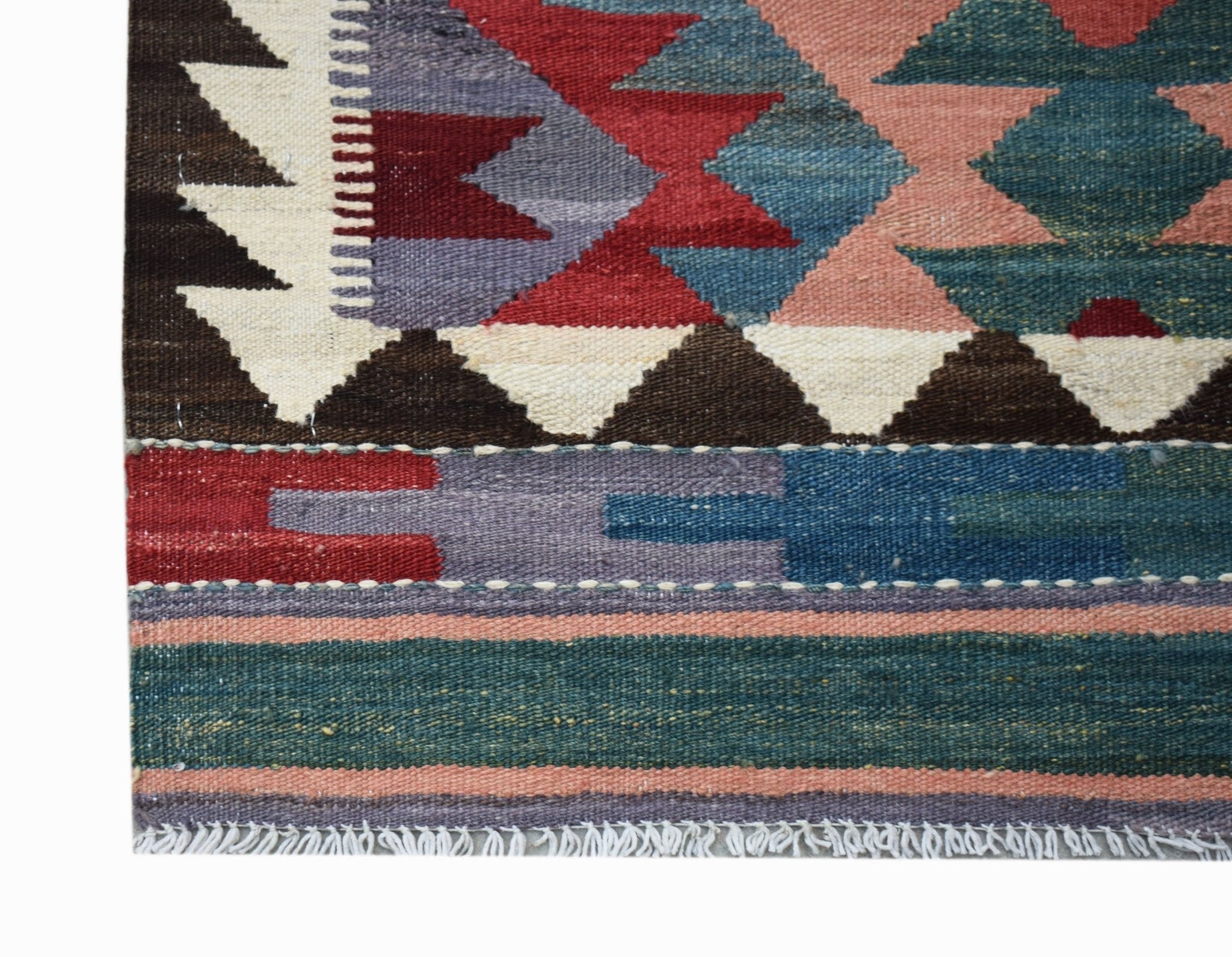 Handmade Afghan Maimana Kilim Hallway Runner | 486 x 81 cm | 16' x 2'8" - Najaf Rugs & Textile