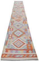 Handmade Afghan Maimana Kilim Hallway Runner | 498 x 81 cm | 16'4" x 2'8" - Najaf Rugs & Textile