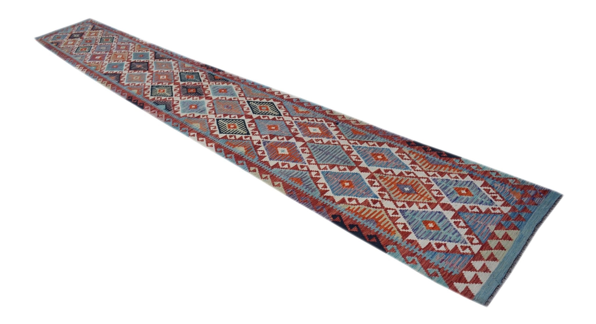 Handmade Afghan Maimana Kilim Hallway Runner | 595 x 80 cm | 19'6" x 2'8" - Najaf Rugs & Textile