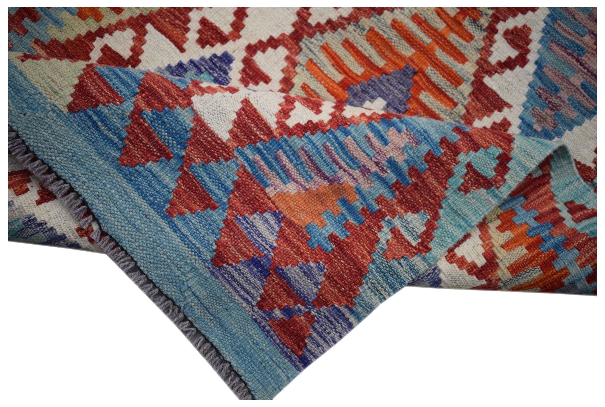 Handmade Afghan Maimana Kilim Hallway Runner | 595 x 80 cm | 19'6" x 2'8" - Najaf Rugs & Textile