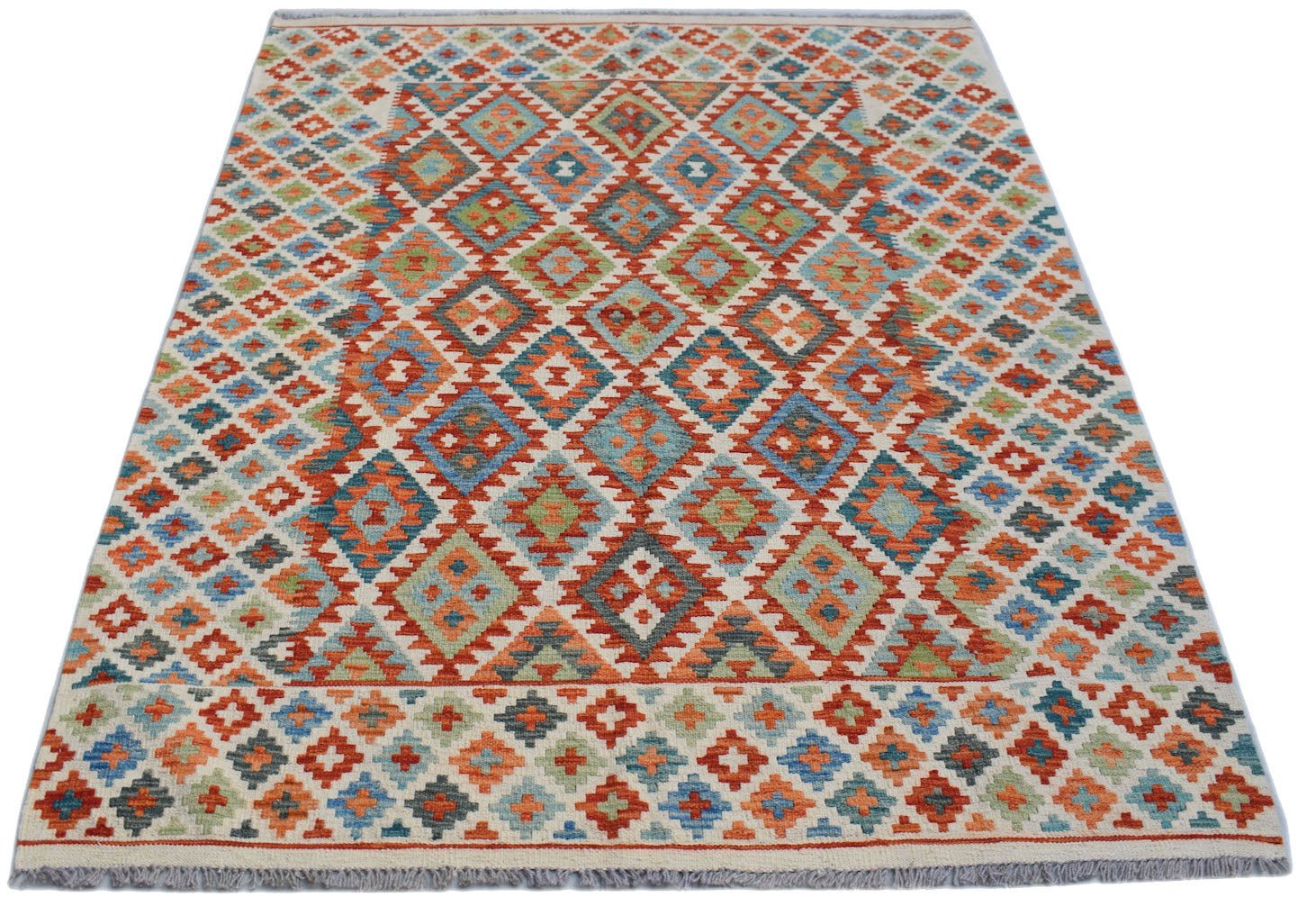 Handmade Afghan Maimana Killim | 195 x 150 cm | 6'5" x 4'11" - Najaf Rugs & Textile