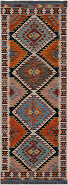 Handmade Afghan Maimana Killim Hallway Runner | 191 x 73 cm | 6'4" x 2'5" - Najaf Rugs & Textile