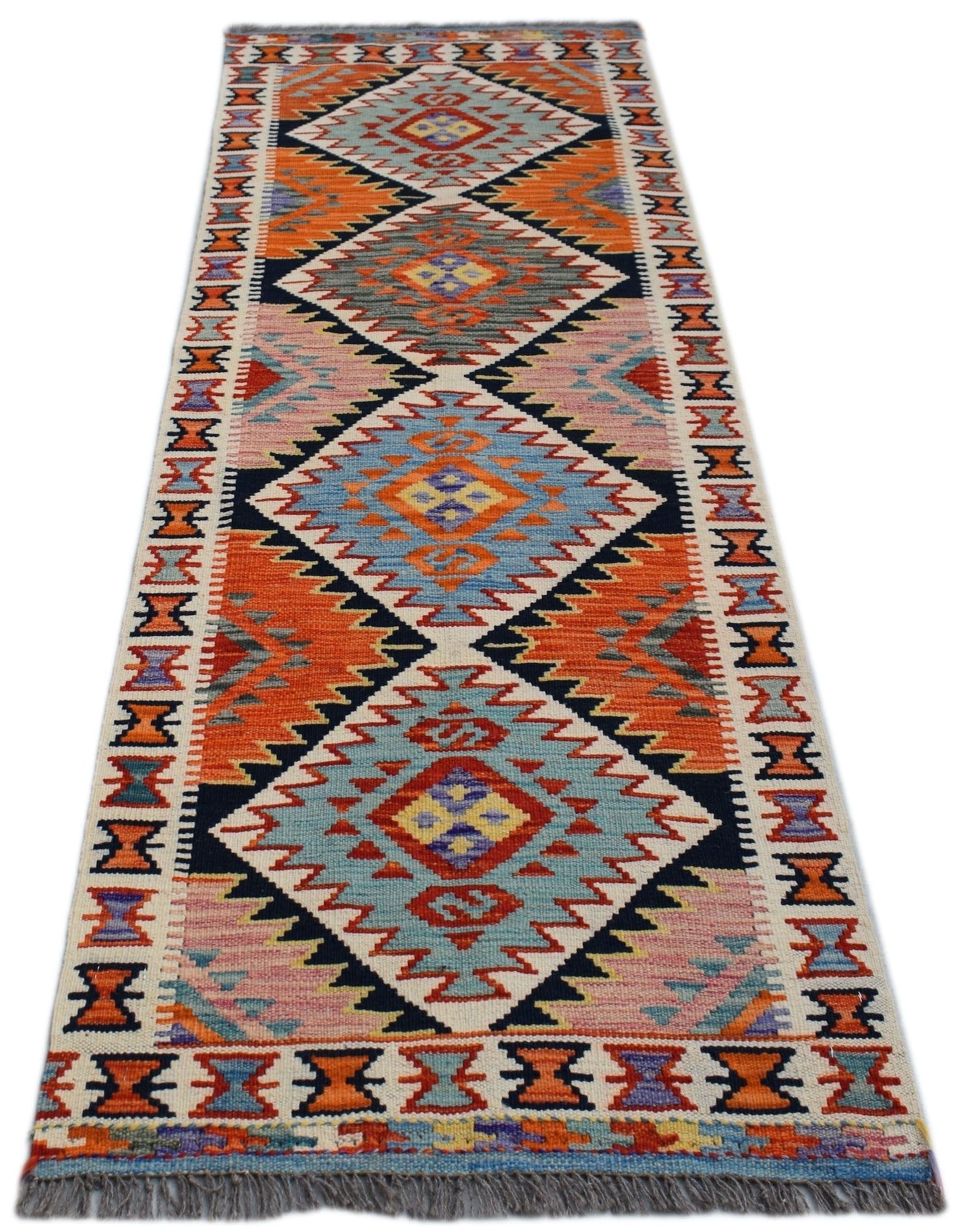 Handmade Afghan Maimana Killim Hallway Runner | 191 x 73 cm | 6'4" x 2'5" - Najaf Rugs & Textile