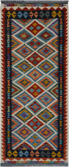 Handmade Afghan Maimana Killim Hallway Runner | 192 x 80 cm | 6'4" x 2'8" - Najaf Rugs & Textile