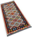 Handmade Afghan Maimana Killim Hallway Runner | 192 x 80 cm | 6'4" x 2'8" - Najaf Rugs & Textile