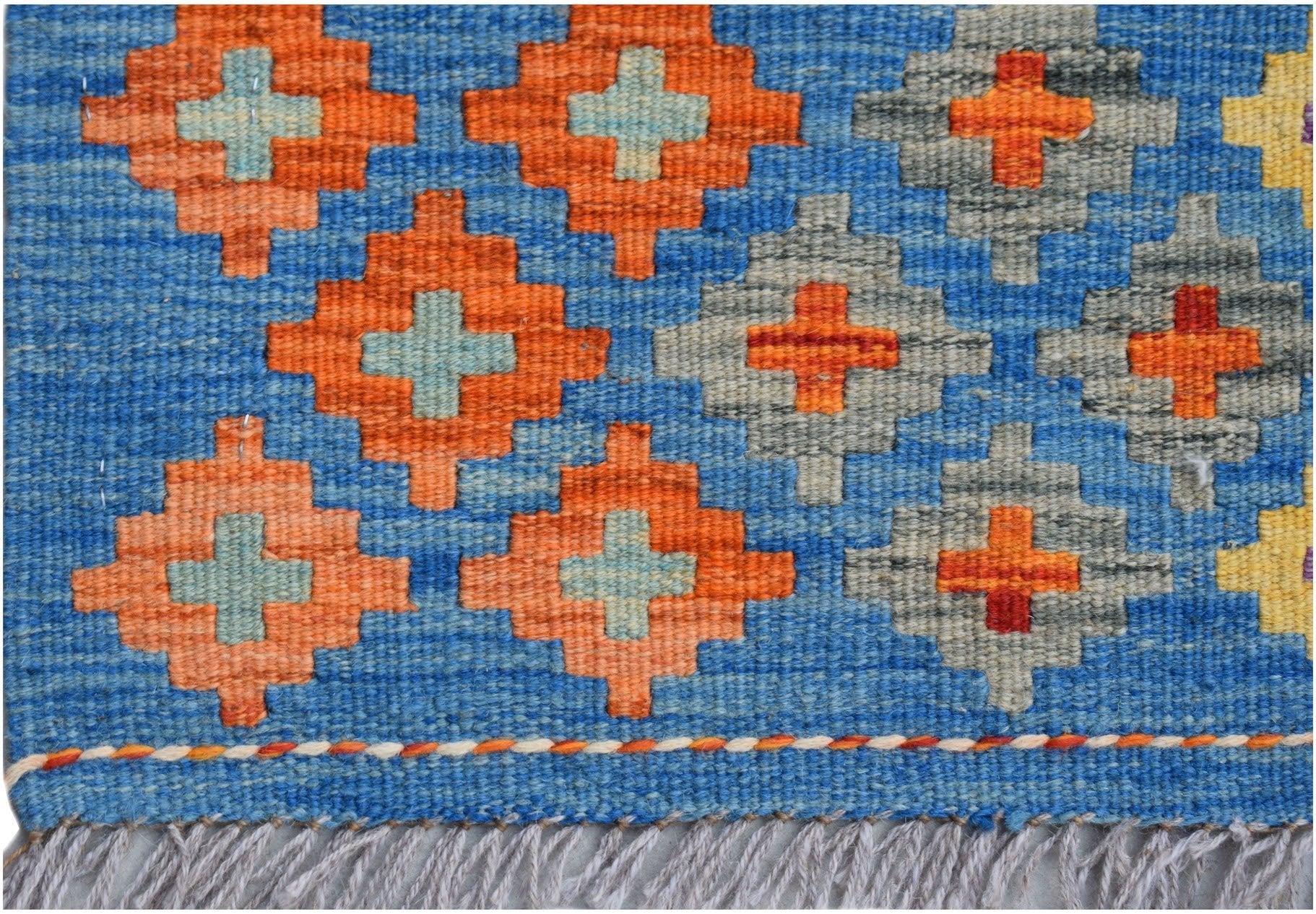 Handmade Afghan Maimana Killim Hallway Runner | 201 x 80 cm | 6'7" x 2'8" - Najaf Rugs & Textile