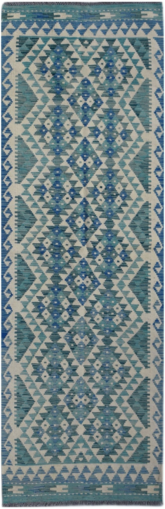 Handmade Afghan Maimana Killim Hallway Runner | 246 x 81 cm | 8'1" x 2'8" - Najaf Rugs & Textile