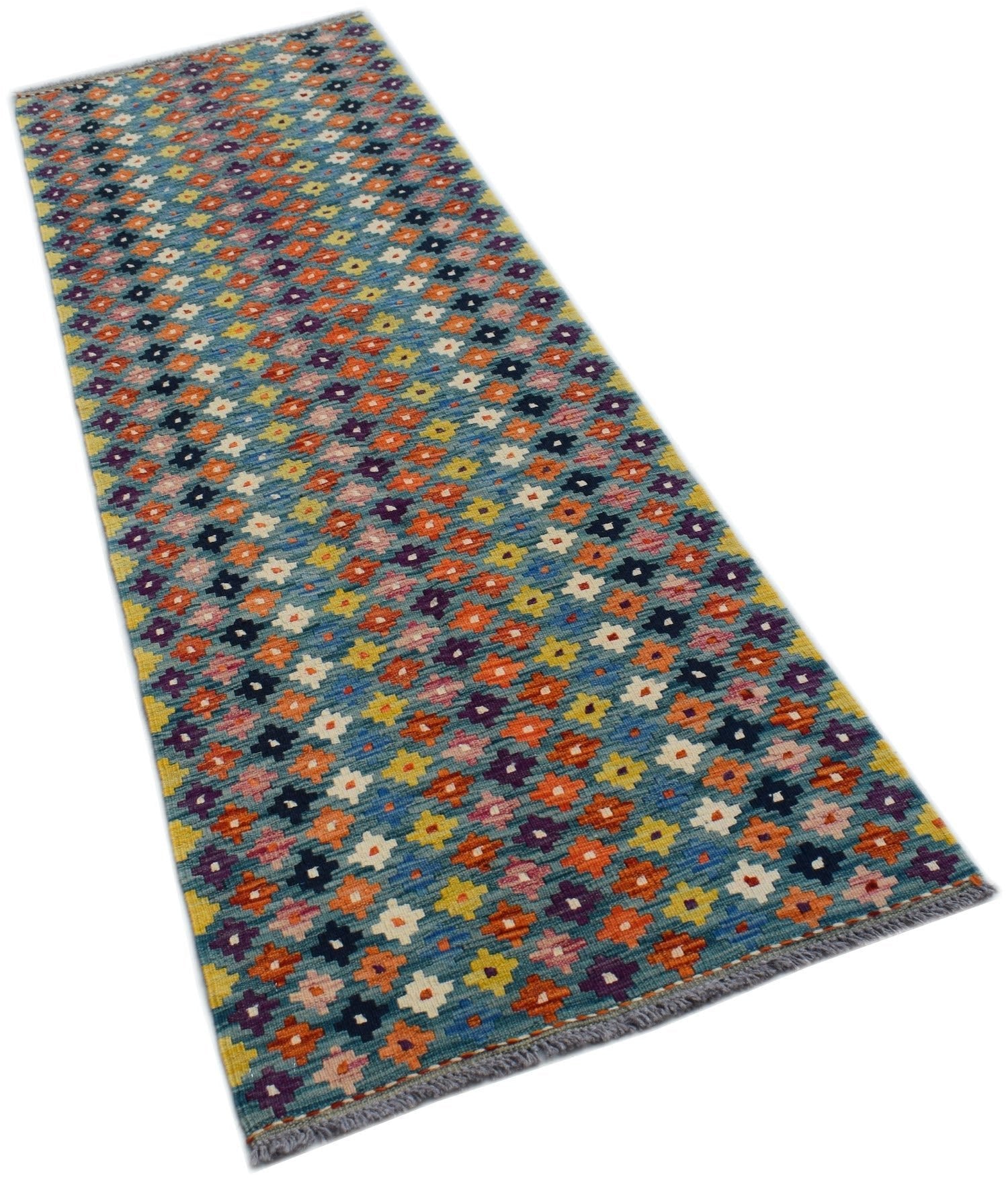 Handmade Afghan Maimana Killim Hallway Runner | 276 x 79 cm | 9'1" x 2'7" - Najaf Rugs & Textile